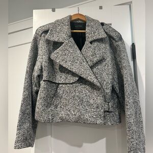 JLUXLABEL Lt. Grey Zoe Tweed Jacket size L/XL NWOT